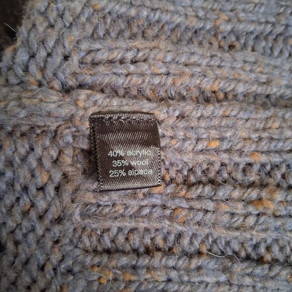 Peruvian Connection Women's M/L Gray Knit Wool Alpaca Blend Cocoon Open Sweater - Picture 6 of 10